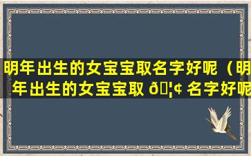 明年出生的女宝宝取名字好呢（明年出生的女宝宝取 🦢 名字好呢还是不好）